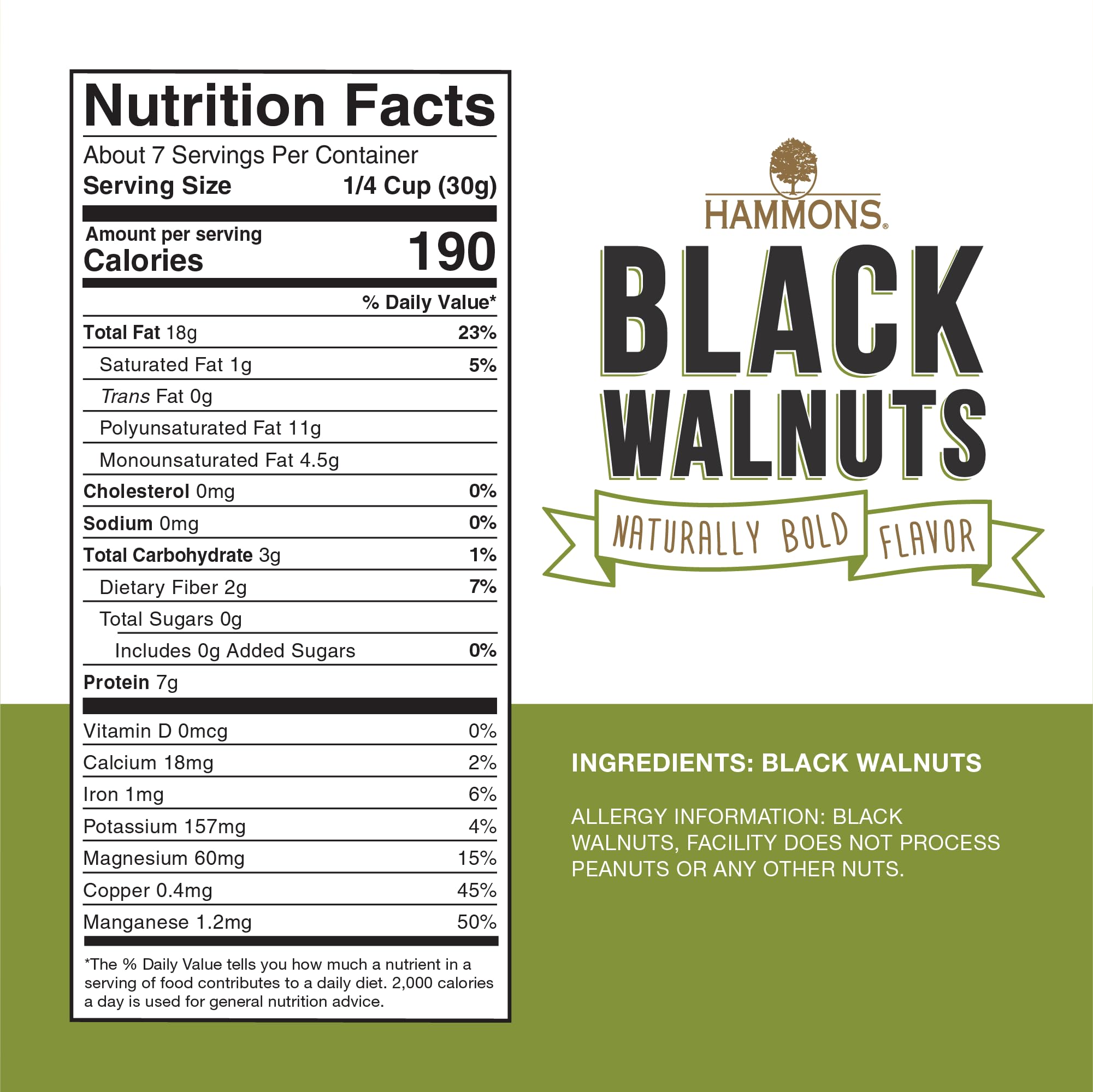 Hammons Black Walnuts pre-chopped for quick baking