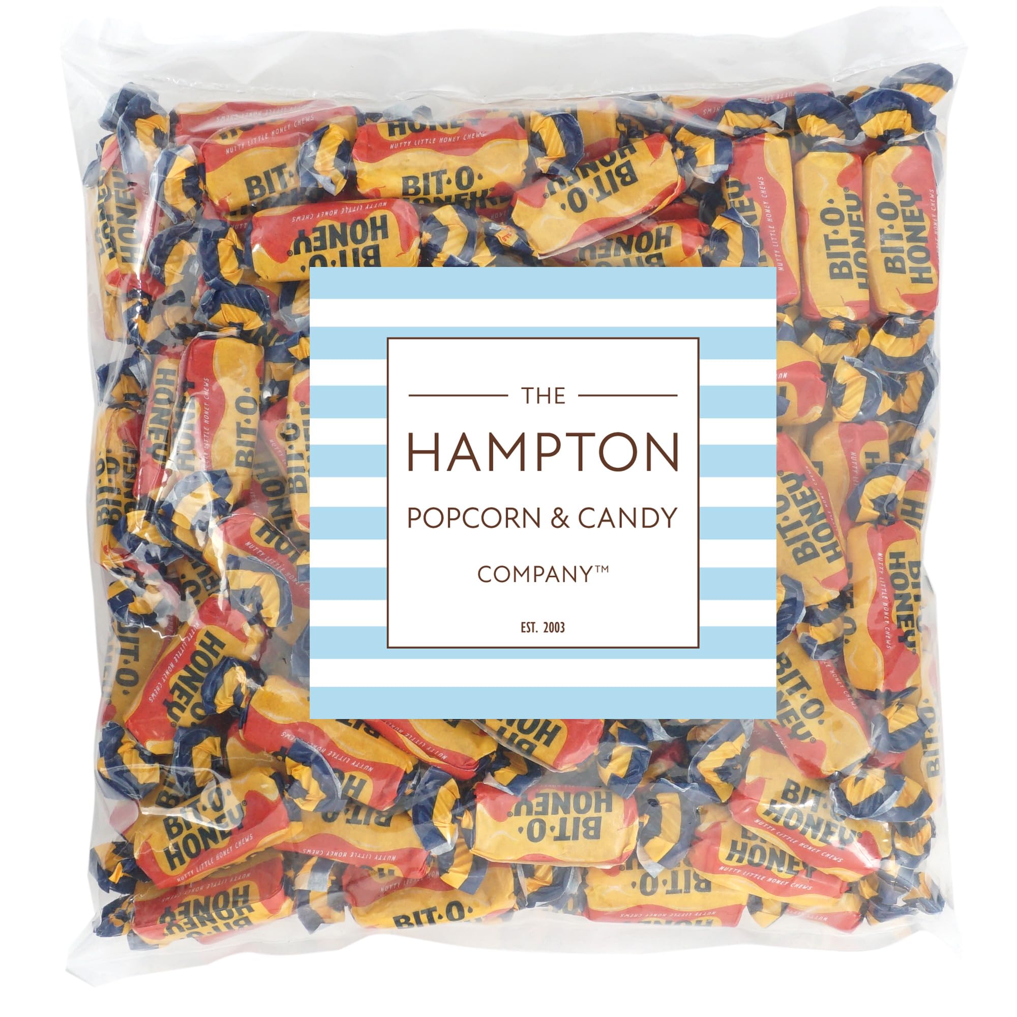 The Hampton BitOHoney Candy individual wrappers highlighting freshness and convenience.