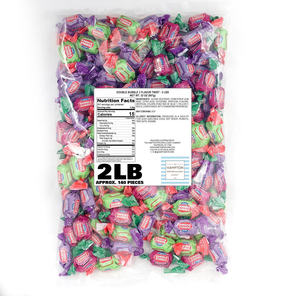 Individually wrapped Hampton Bubble Gum pieces stay fresh on the go