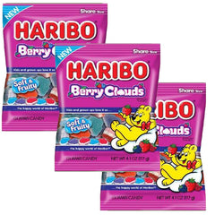 The Hampton Candy Company Berry Clouds gummies front view, ideal for grab-and-go snacking.