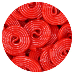 The Hampton Broadway Strawberry Wheels candy packaging, colorful and convenient for gifting.