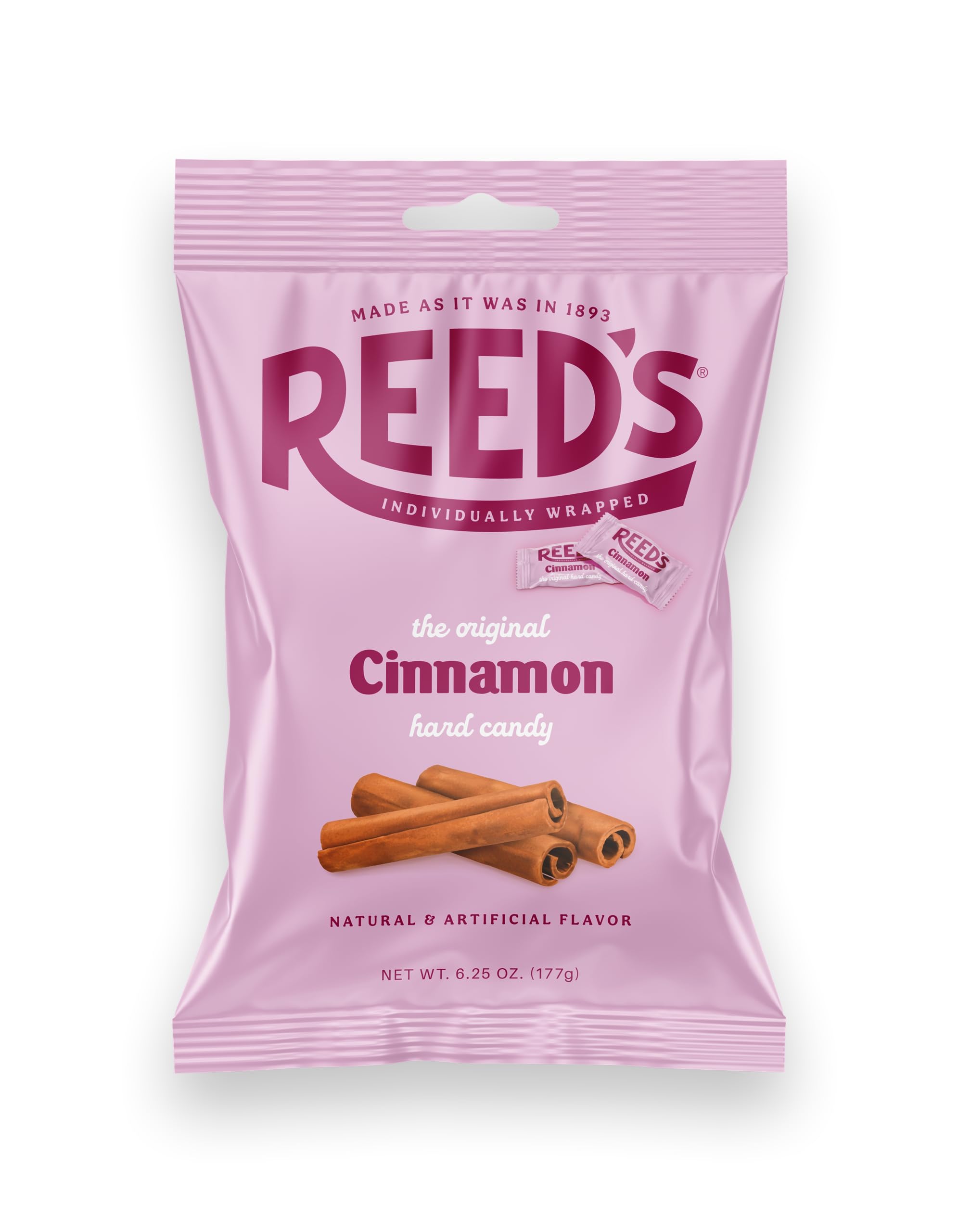 Hampton Candy Reed's Cinnamon hard candies in a 2-pack, ideal for post-dinner moments.