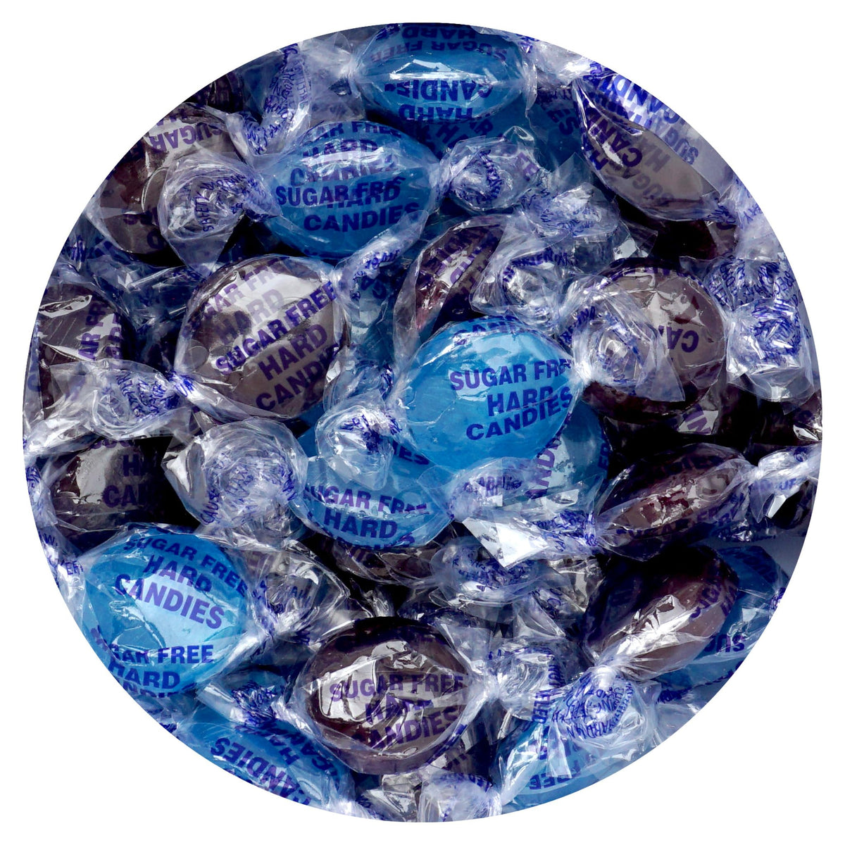 The Hampton Candy Company arcor sugar-free mixed berry candies in a bulk bag for easy snacking.