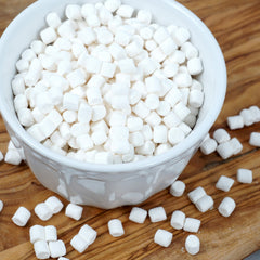 Dehydrated marshmallow bits sprinkled on hot chocolate for a creamy crunch