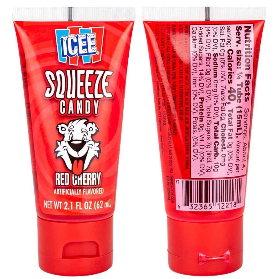 THE HAMPTON CANDY COMPANY Ice Squeeze resealable cap keeps candy fresh and mess-free.