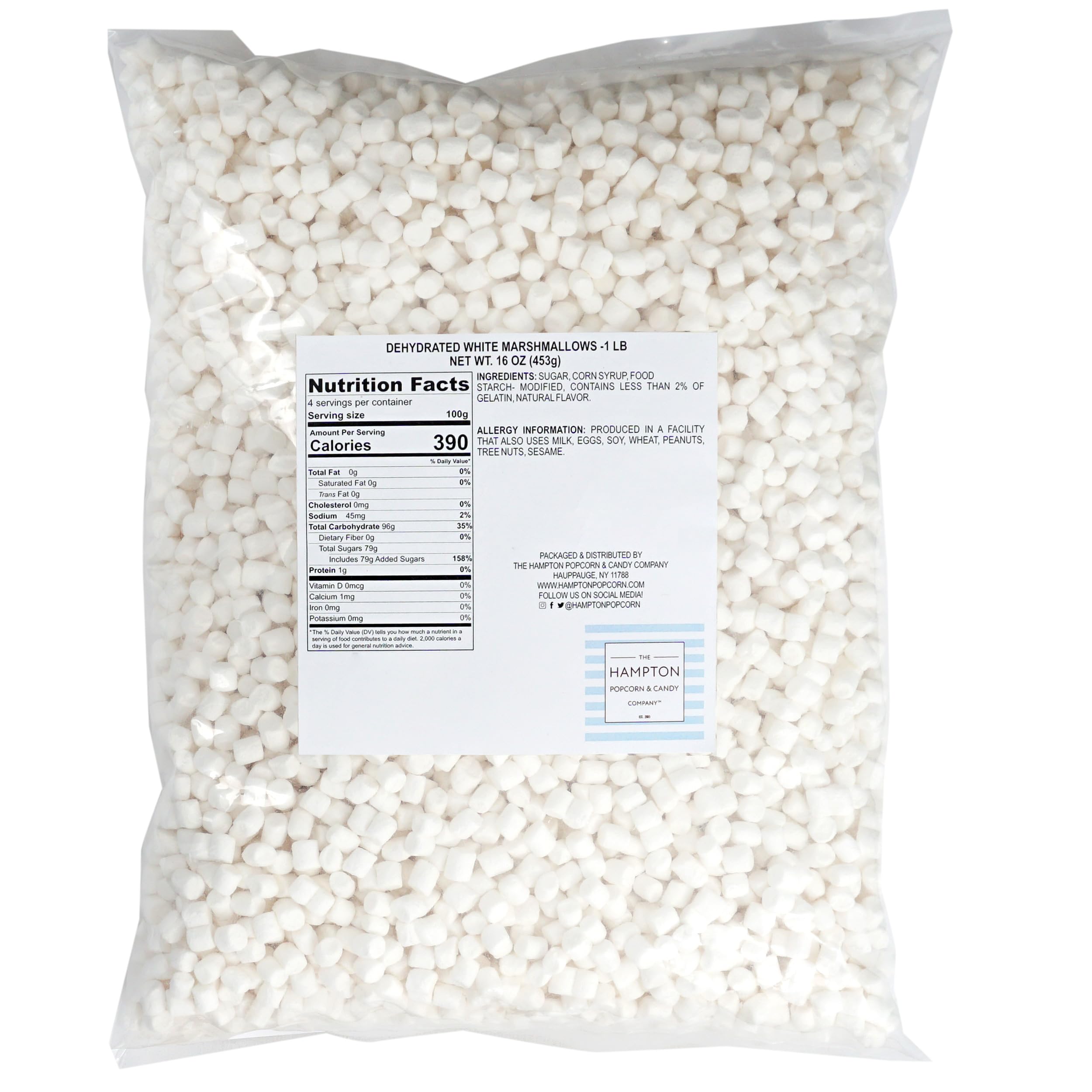 Hampton Candy mini marshmallows bulk bag ideal for desserts and snack mixes