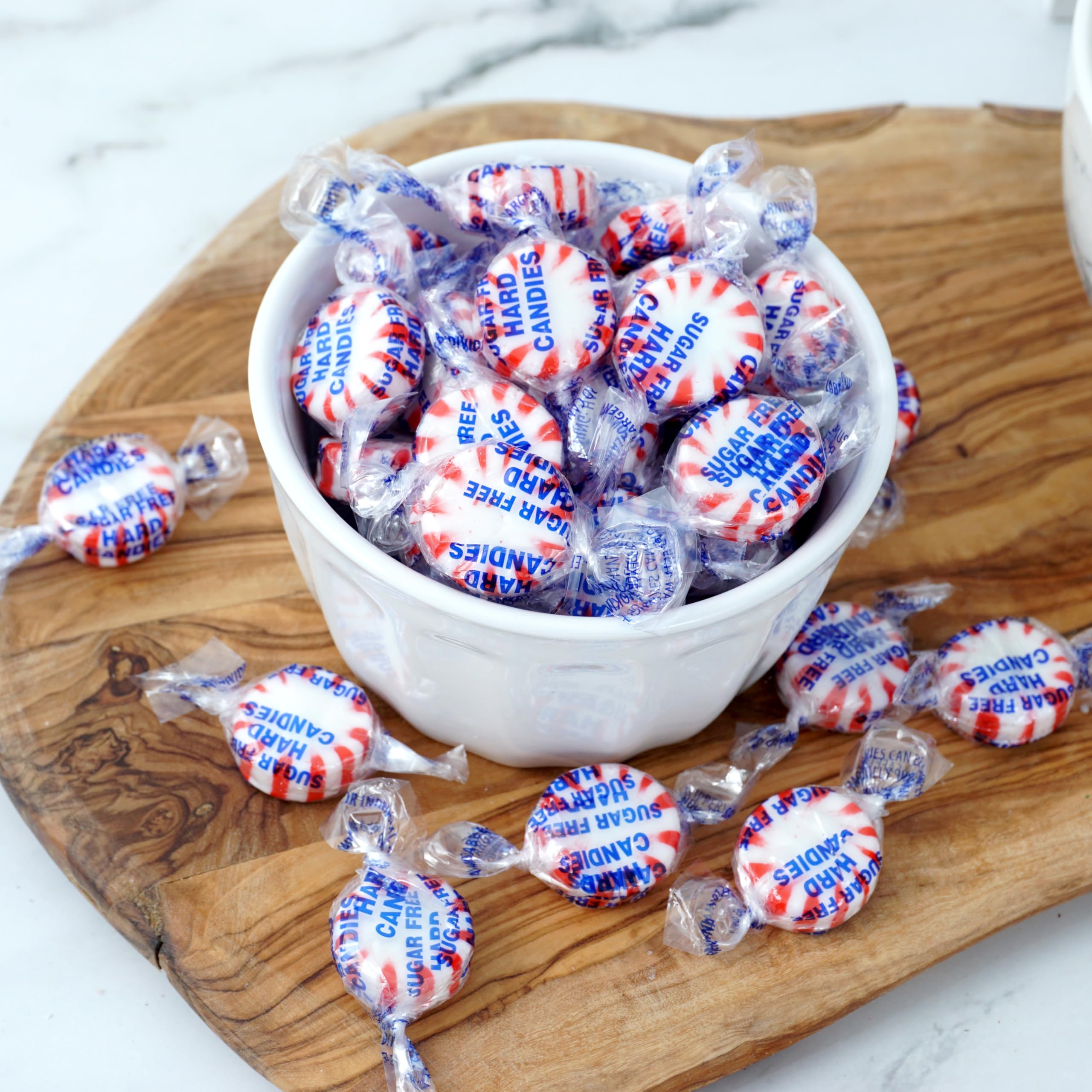 Packaging image of The Hampton Candy Company sugar-free peppermint starlight for bulk value