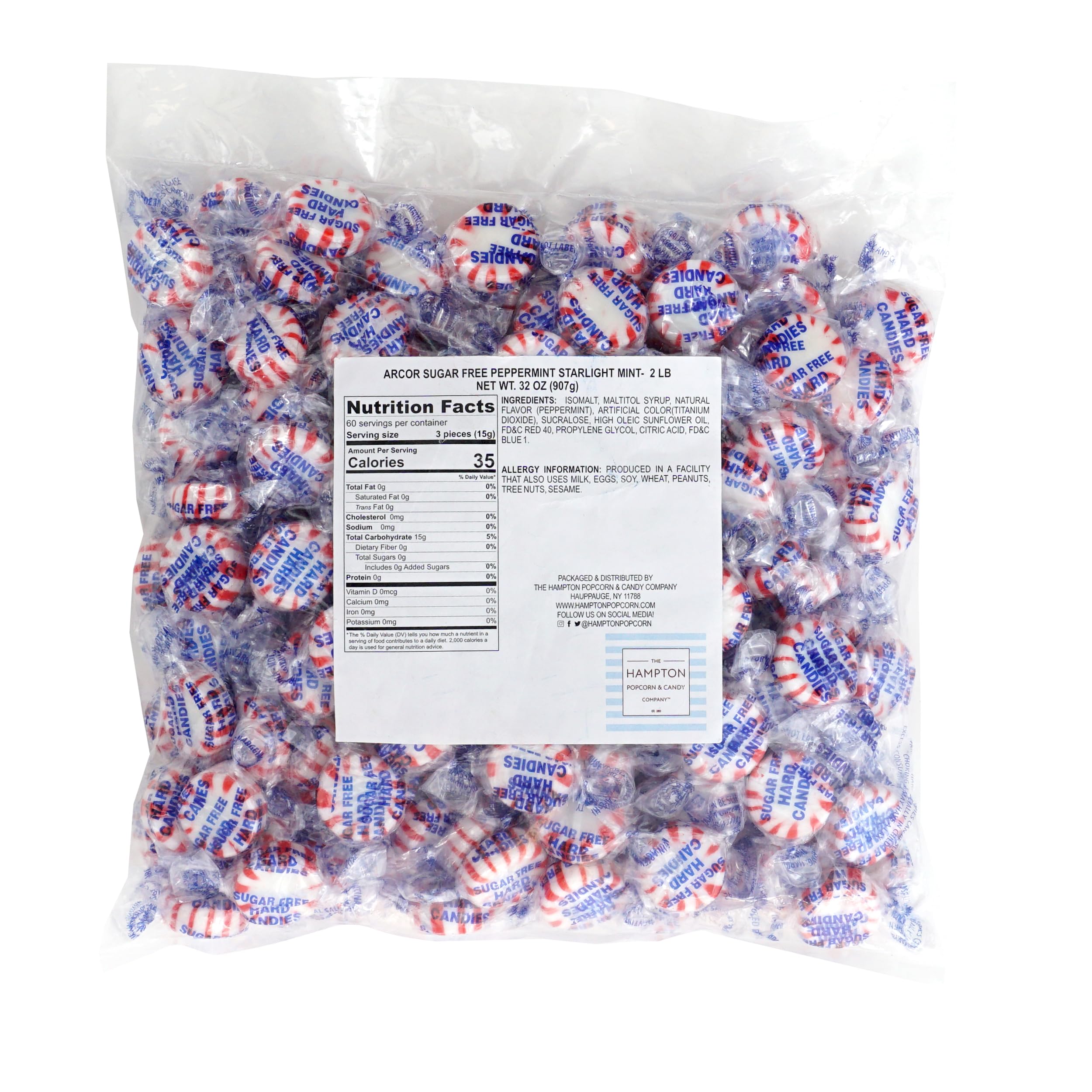 Individually wrapped sugar-free peppermint starlight candies for convenient snacking