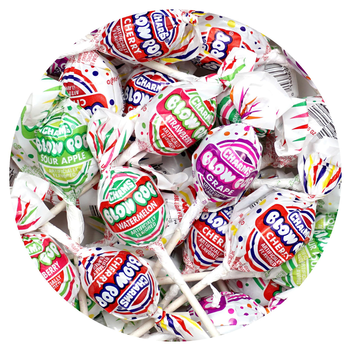 The Hampton Popcorn Company Charms Blow Pops bulk 5lb bag for party-ready treats.