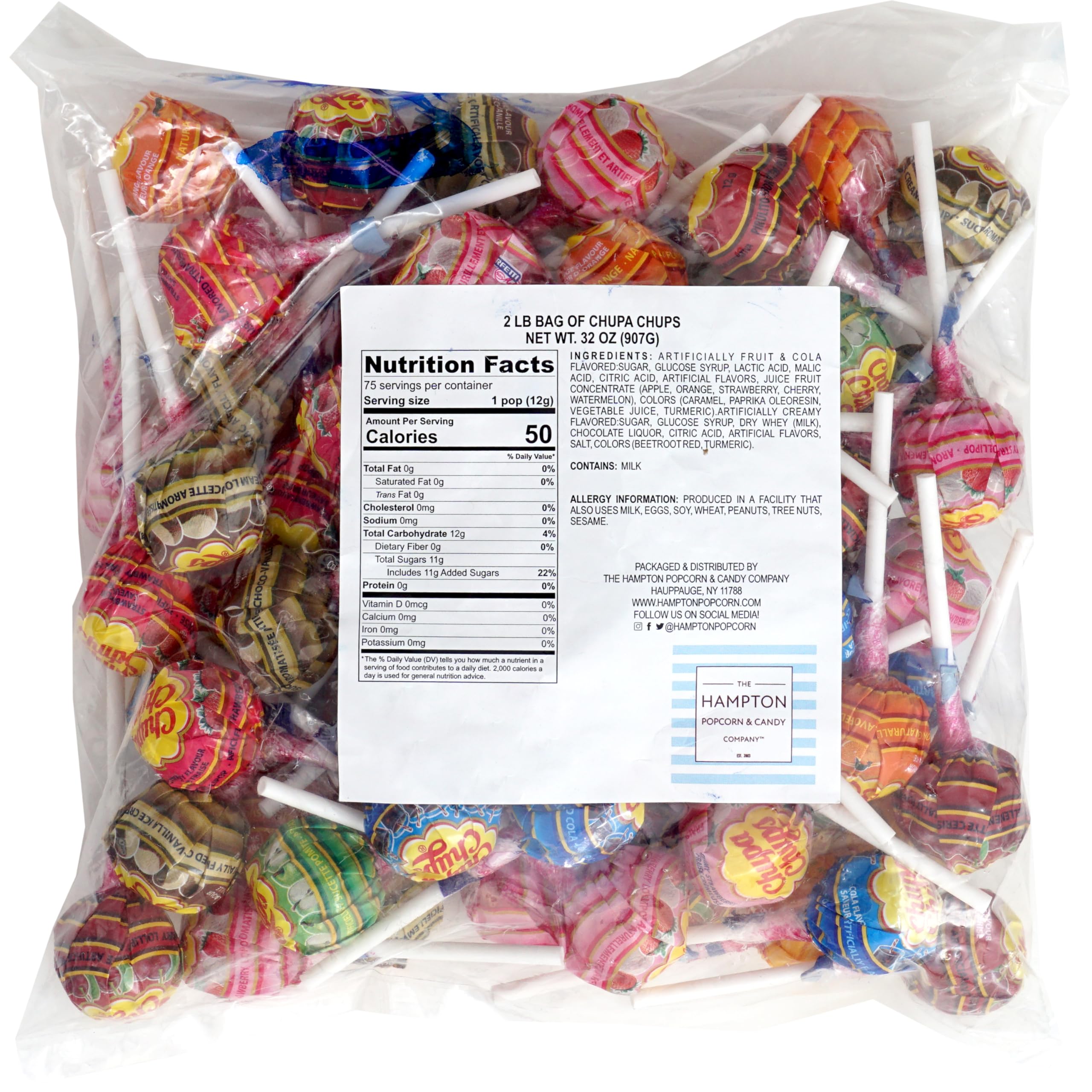 The Hampton ChupaChups individually wrapped lollipops for easy sharing and freshness.