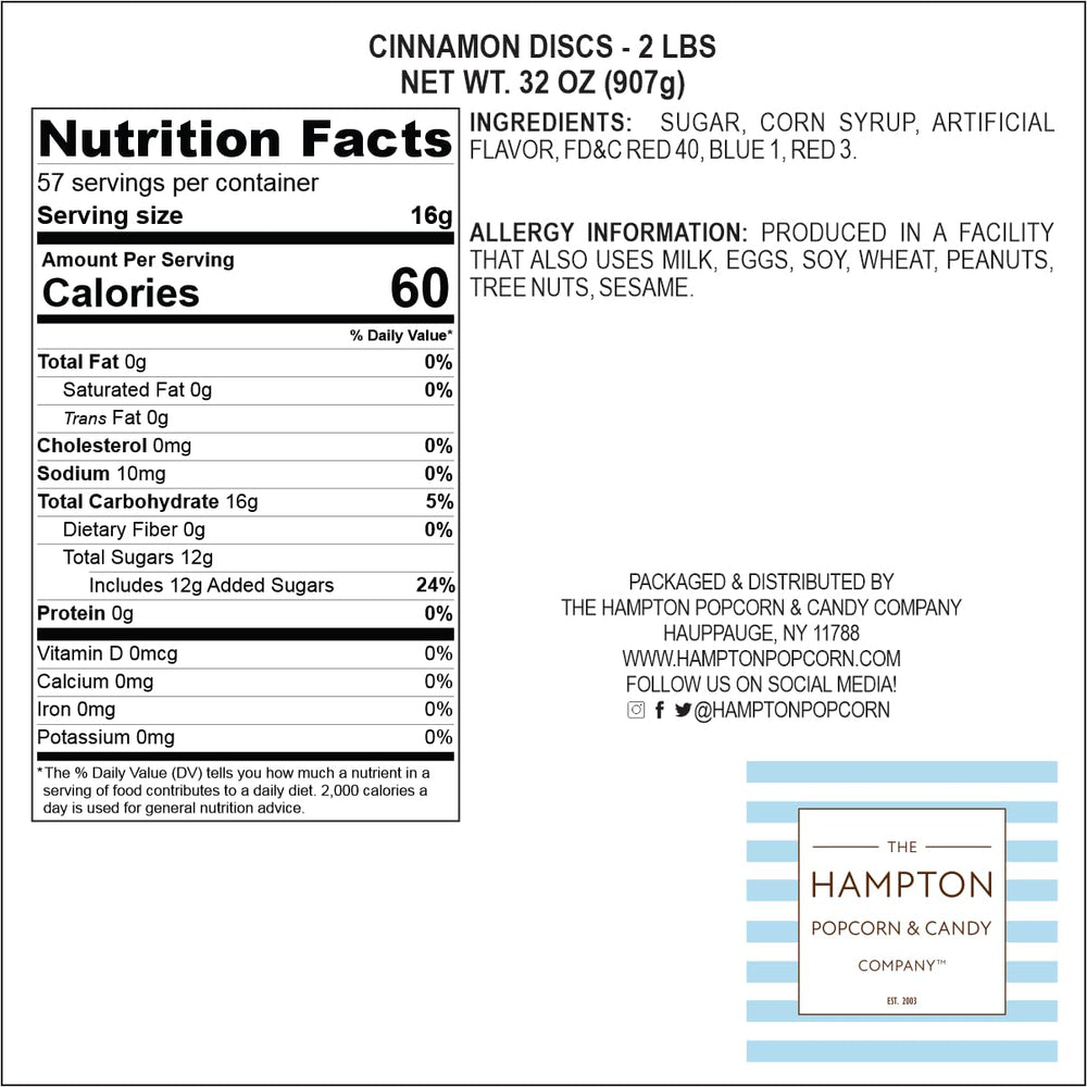 Hampton Cinnamon Candy Discs closeup — glossy red discs for a flavorful bite.