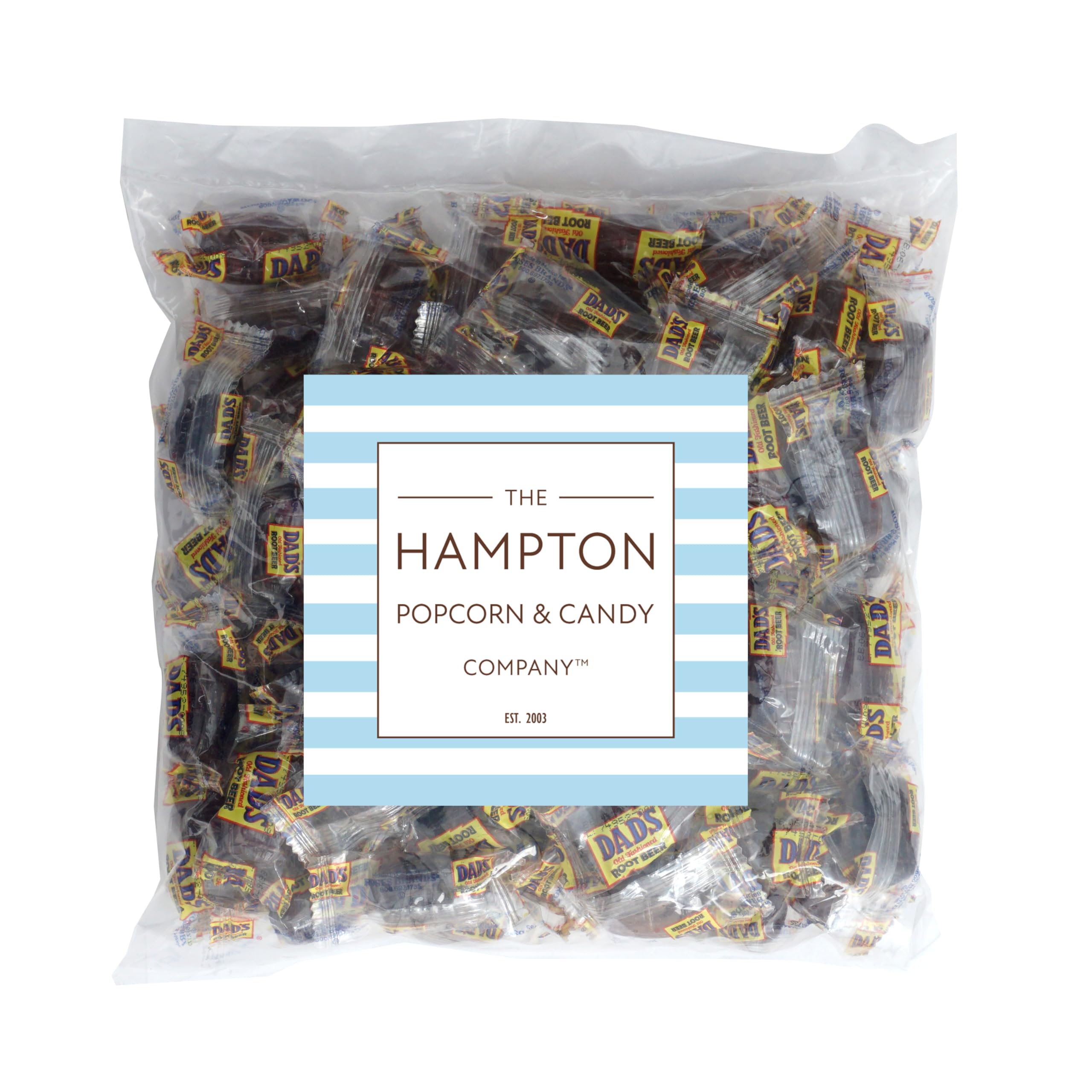 Dad's Root Beer Barrels individually wrapped for on-the-go enjoyment by THE HAMPTON CANDY COMPANY.