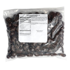 The Hampton Candy Company bulk bag dark chocolate cashews on a counter, great for sharing.