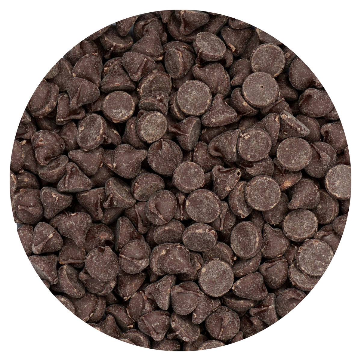 Hampton Distribution dark chocolate chips 1lb bulk bag ideal for baking.