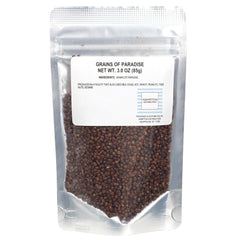 Hampton Distribution Grains of Paradise bag, a ready-to-use finishing spice for meats and starches.