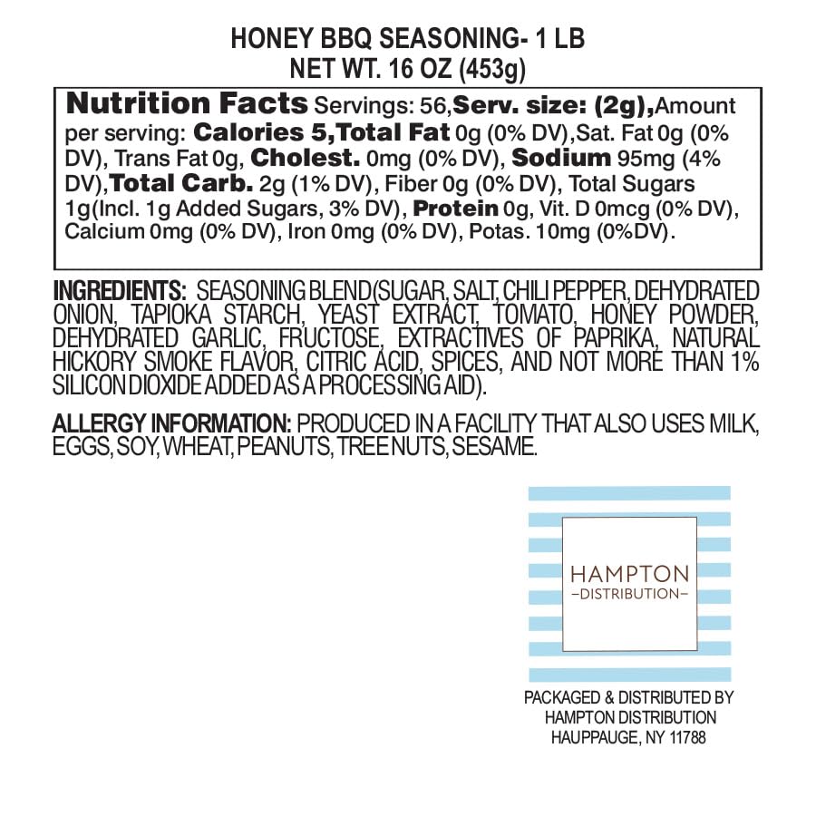Close-up of Hampton Distribution Honey BBQ Seasoning being sprinkled on grilled chicken.
