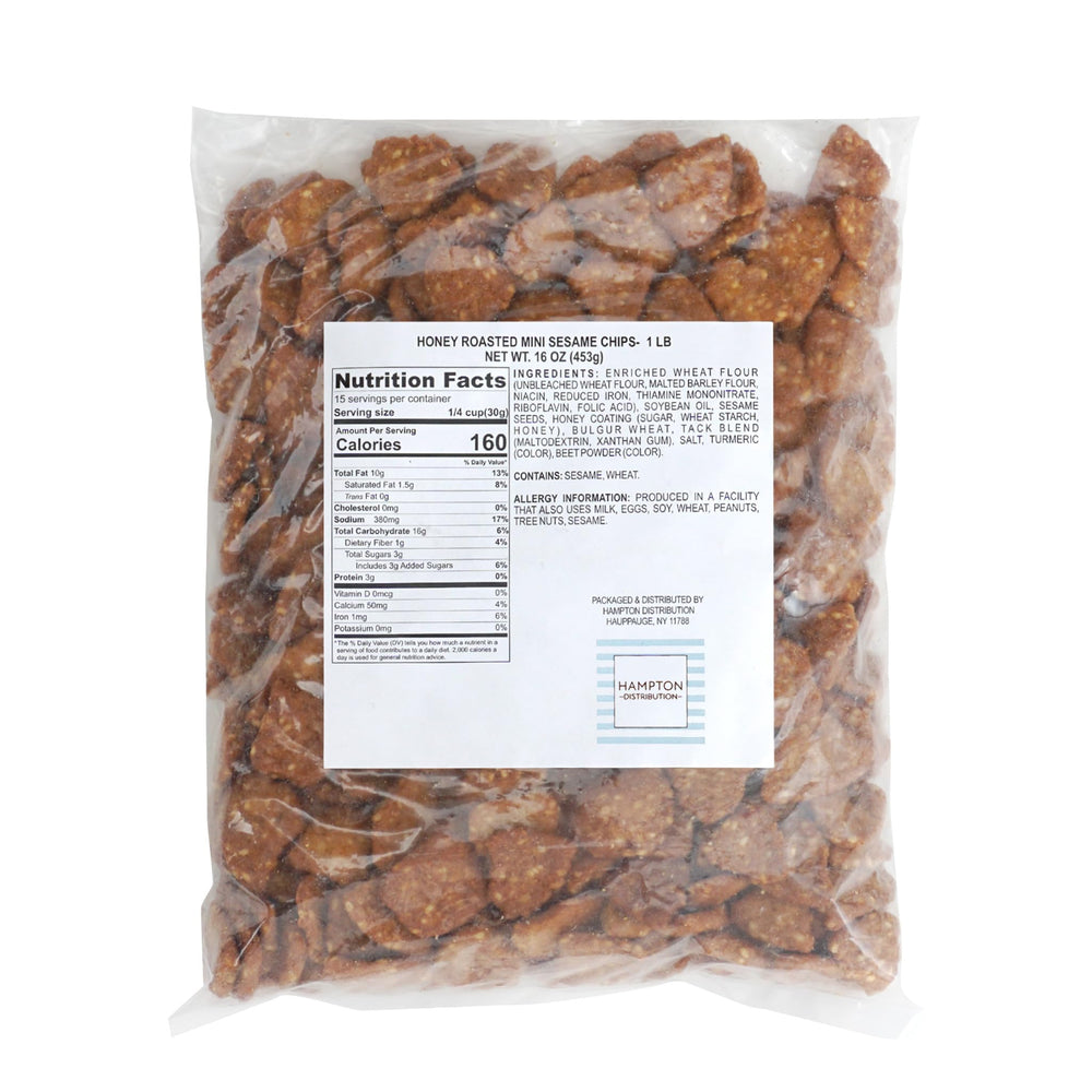 Hampton Distribution honey roasted sesame chips deliver a sweet-savory crunch for trail mixes.