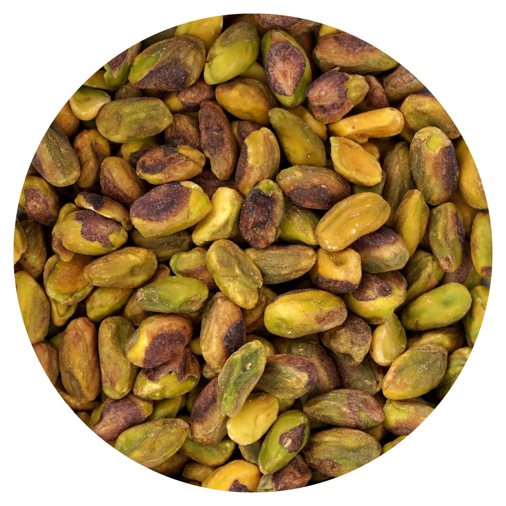 Hampton Distribution pistachio meats roasted with sea salt, shell-free for easy snacking