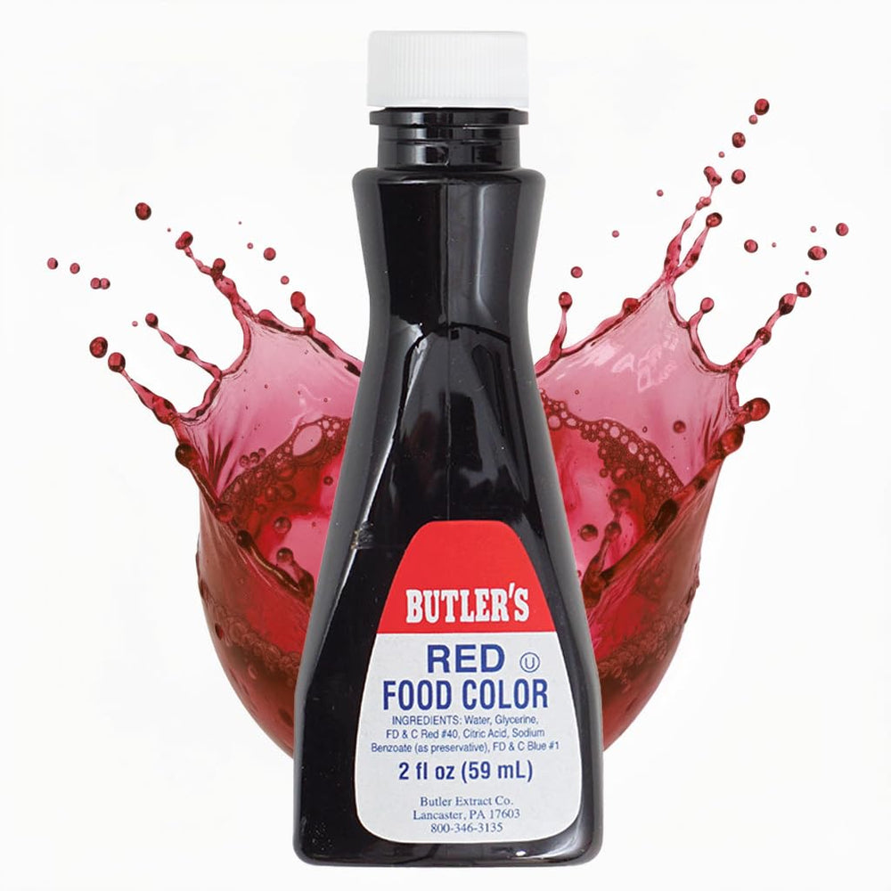 Hampton Distribution red food coloring 2oz bottle for vibrant cake decorating and sweets