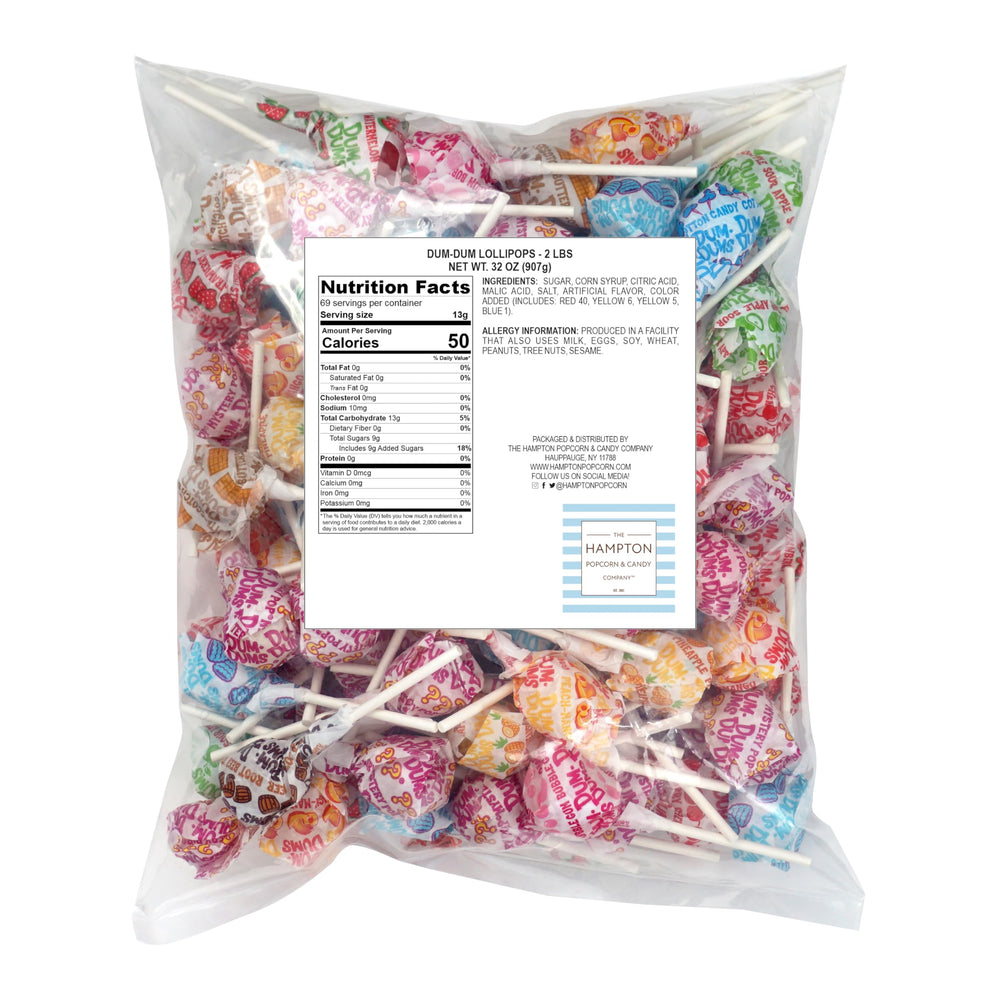 Hampton Dum Dums variety flavors in bulk for Easter baskets.
