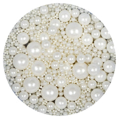 The Hampton Edible Pearls white jar close-up for cake decorating and dessert sparkle.
