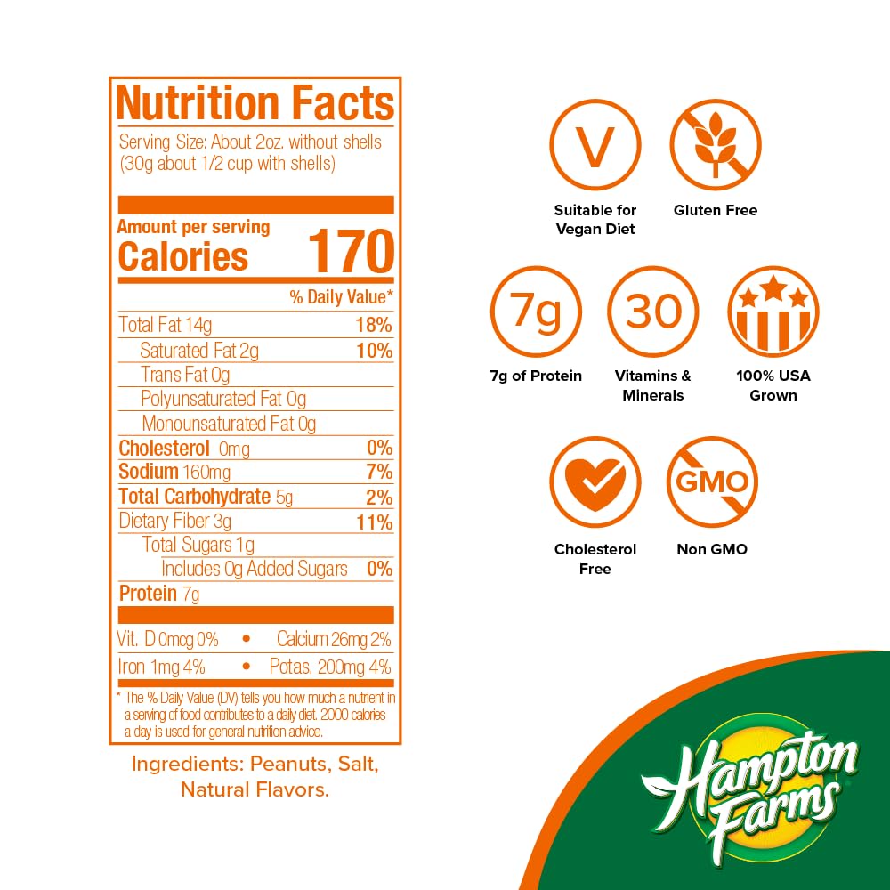 Hampton Farms Cajun Peanuts in a sealed pack, portable protein snack.