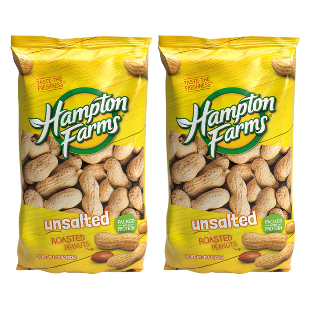 Hampton Farms in-shell peanuts roasted close-up, savory protein-rich snack to crack and savor.