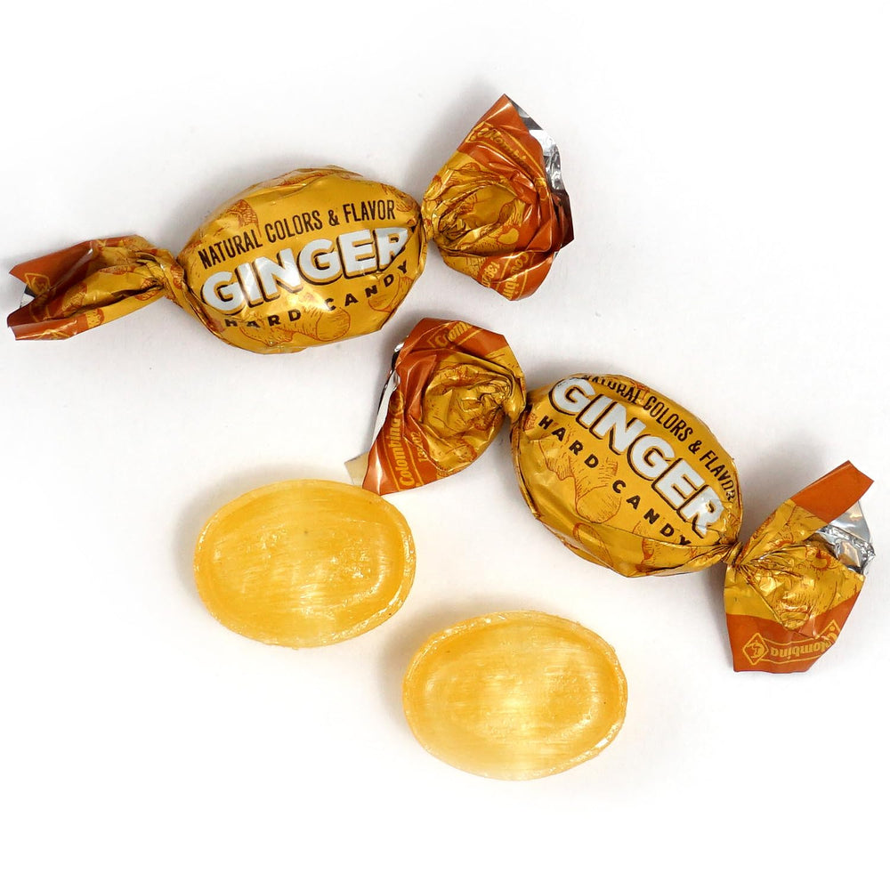 Close-up of ginger candy pieces ready to enjoy a comforting, flavorful bite.