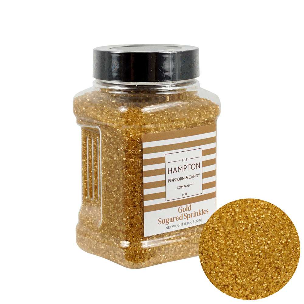 THE HAMPTON CANDY COMPANY gold sanding sugar wedding-desserts provides elegant sparkle.