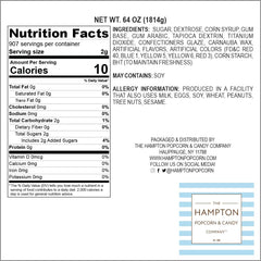 The Hampton Popcorn Company gumballs, colorful fruit flavors, great for party favors and candy displays.