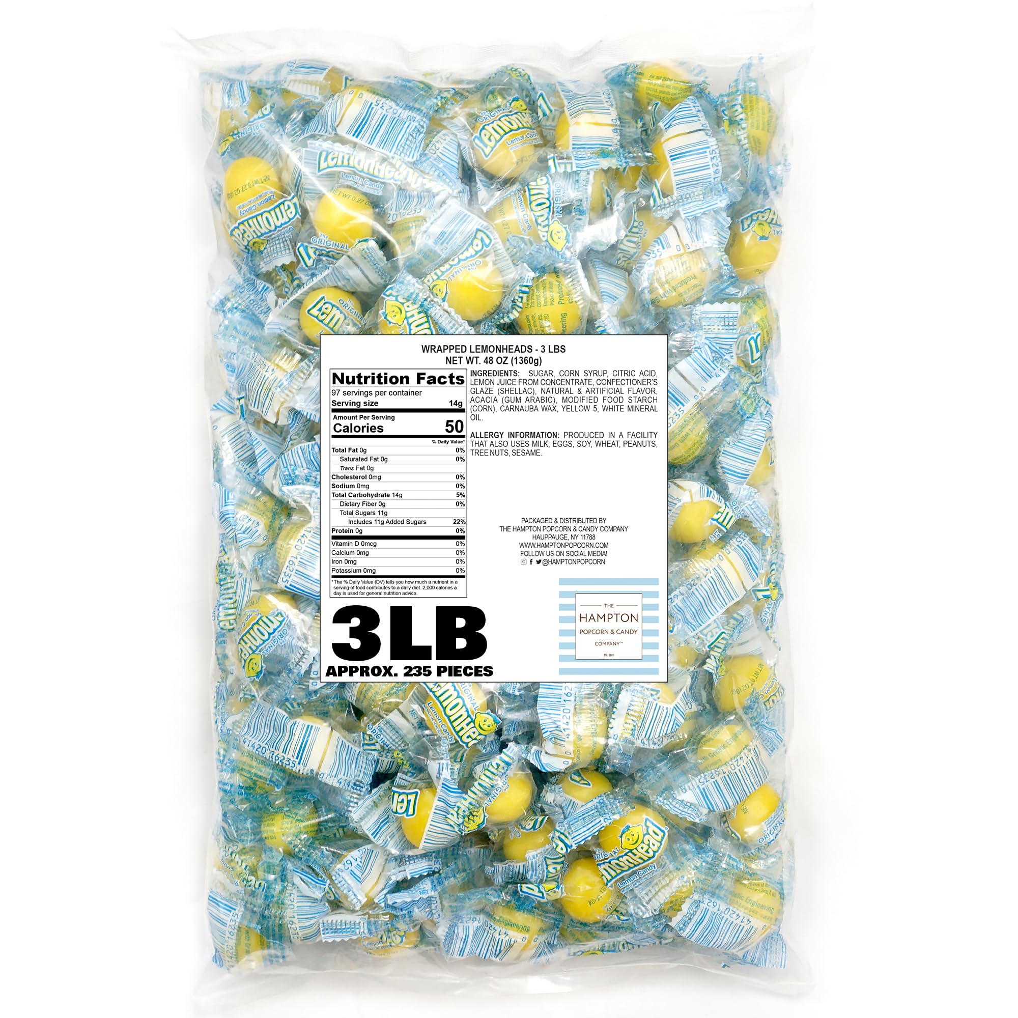 Hampton Lemonheads closeup candy reveals tangy flavor and glossy coating for snacking.