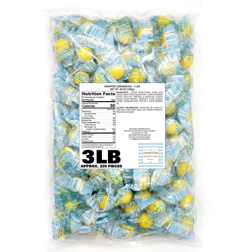 Hampton Lemonheads closeup candy reveals tangy flavor and glossy coating for snacking.