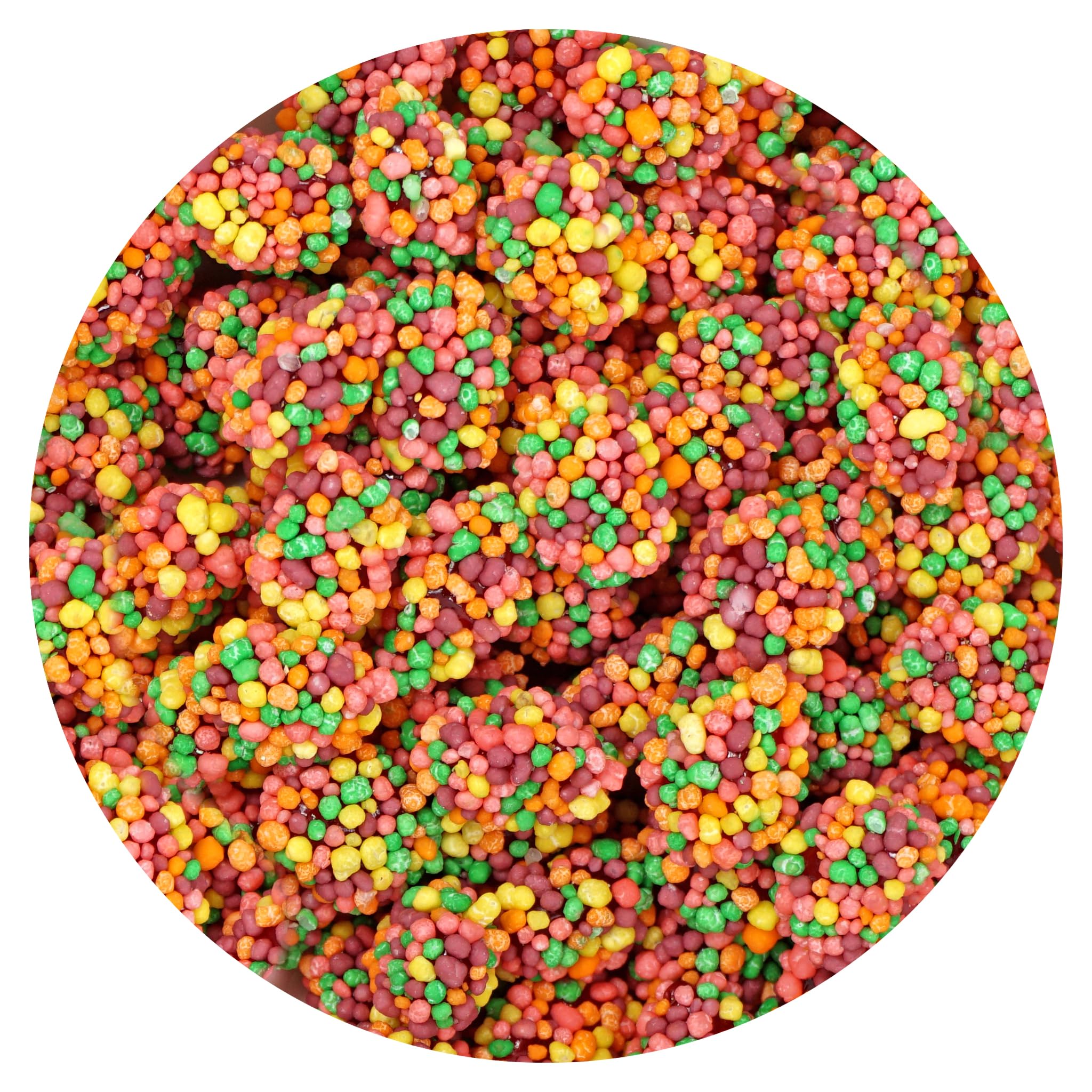 THE HAMPTON CANDY COMPANY NerdsGummy Clusters texture close-up, soft center and crunchy shell