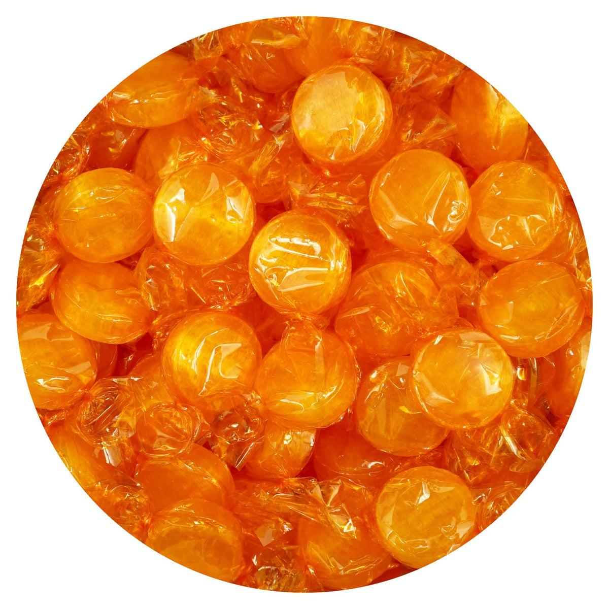 The Hampton Popcorn Company bulk bag butterscotch discs for party displays.
