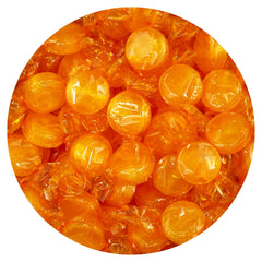 The Hampton Popcorn Company bulk bag butterscotch discs for party displays.