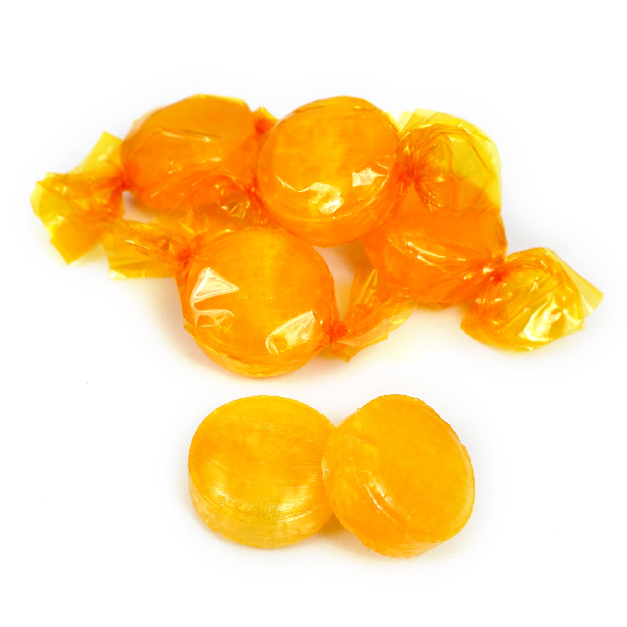 The Hampton Popcorn Company butterscotch discs, individually wrapped for sharing at gatherings.