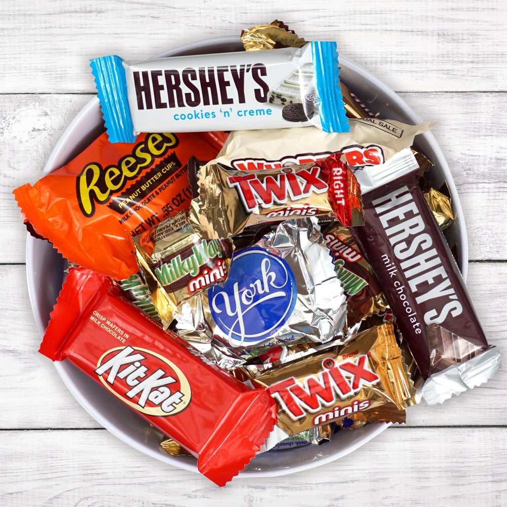 Variety pack of popular chocolate candy for celebrations and gifts.