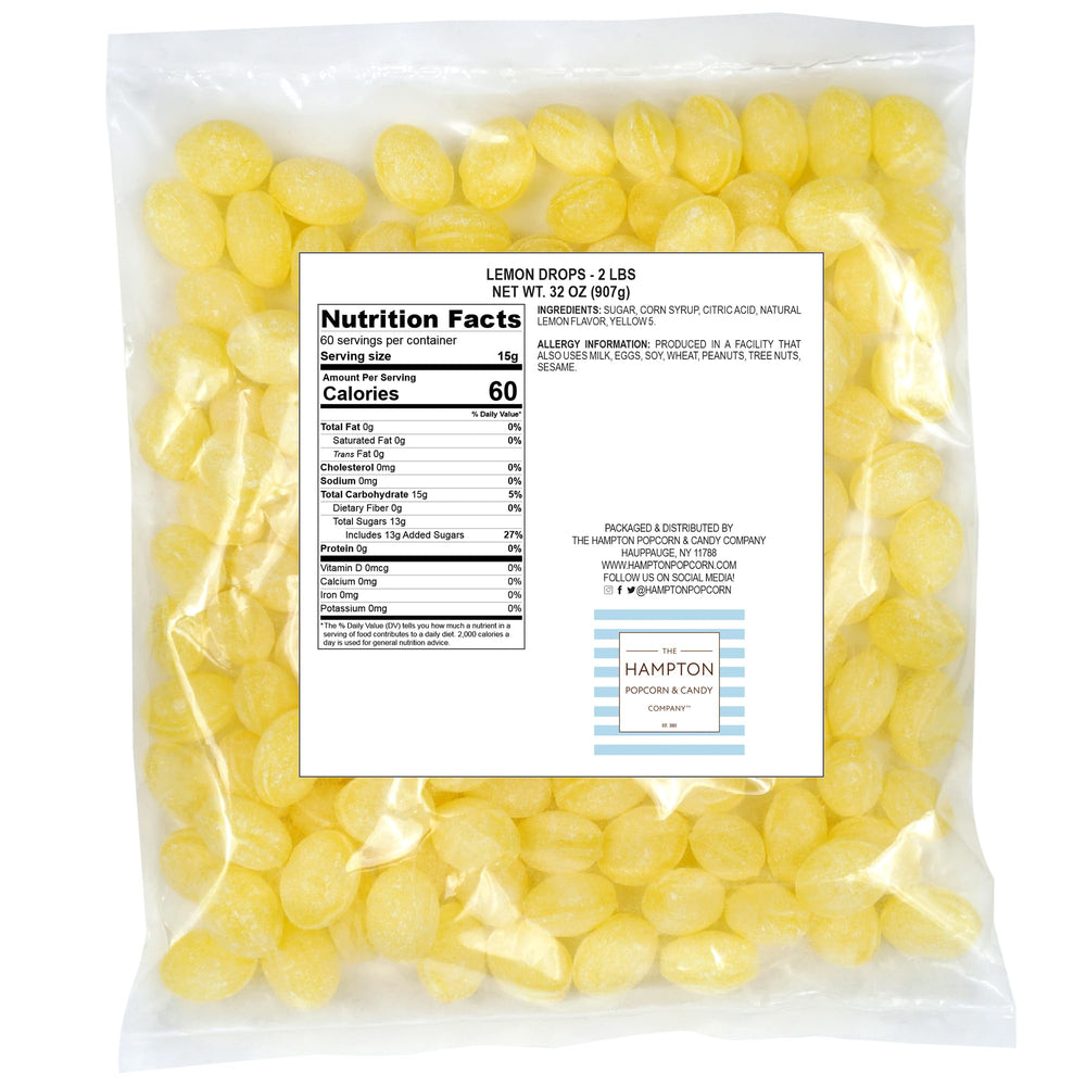 Claeys Sanded Lemon Drops closeup texture highlighting sugar granules and tangy lemon flavor