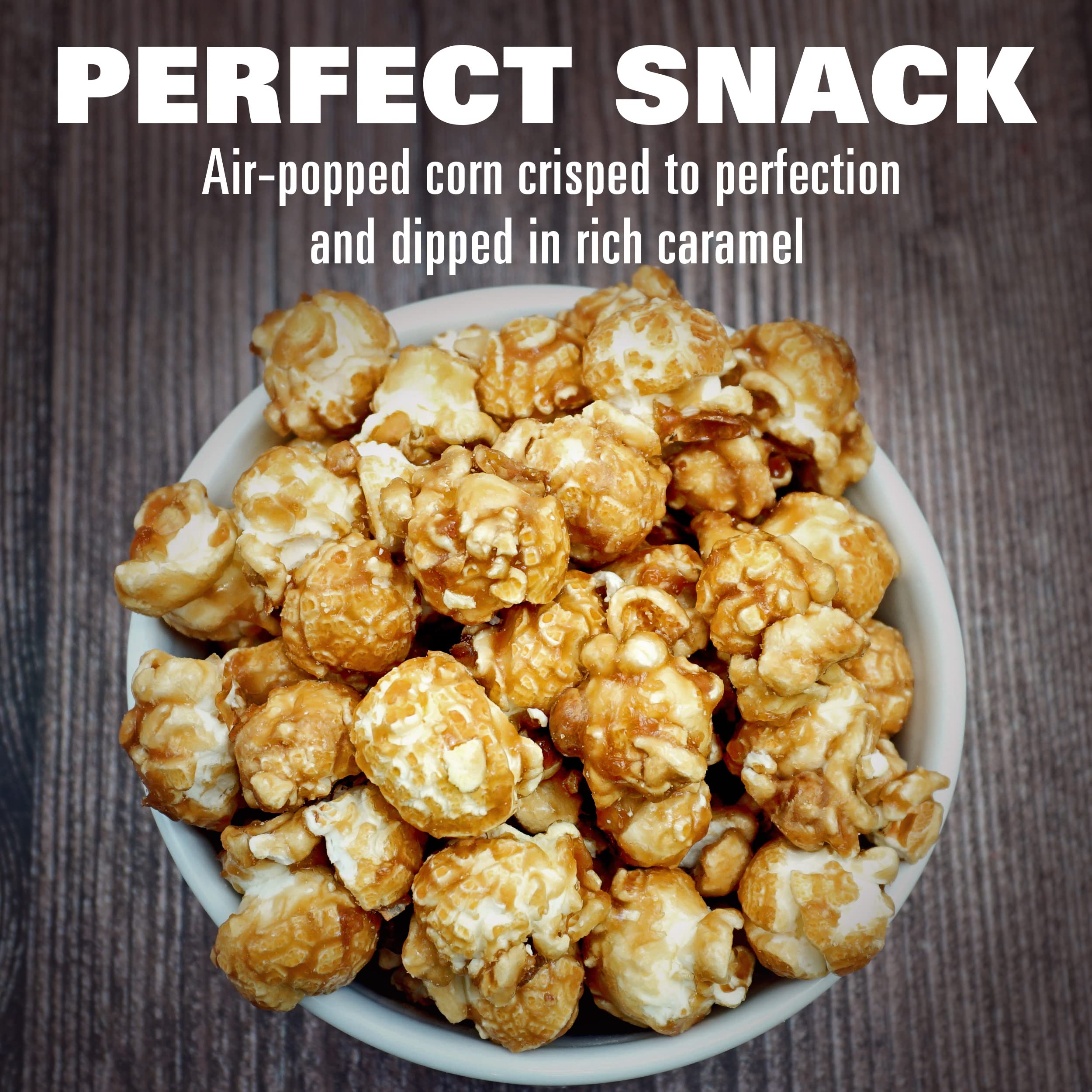 The Hampton Popcorn Company bag opened to reveal crisp kernels.