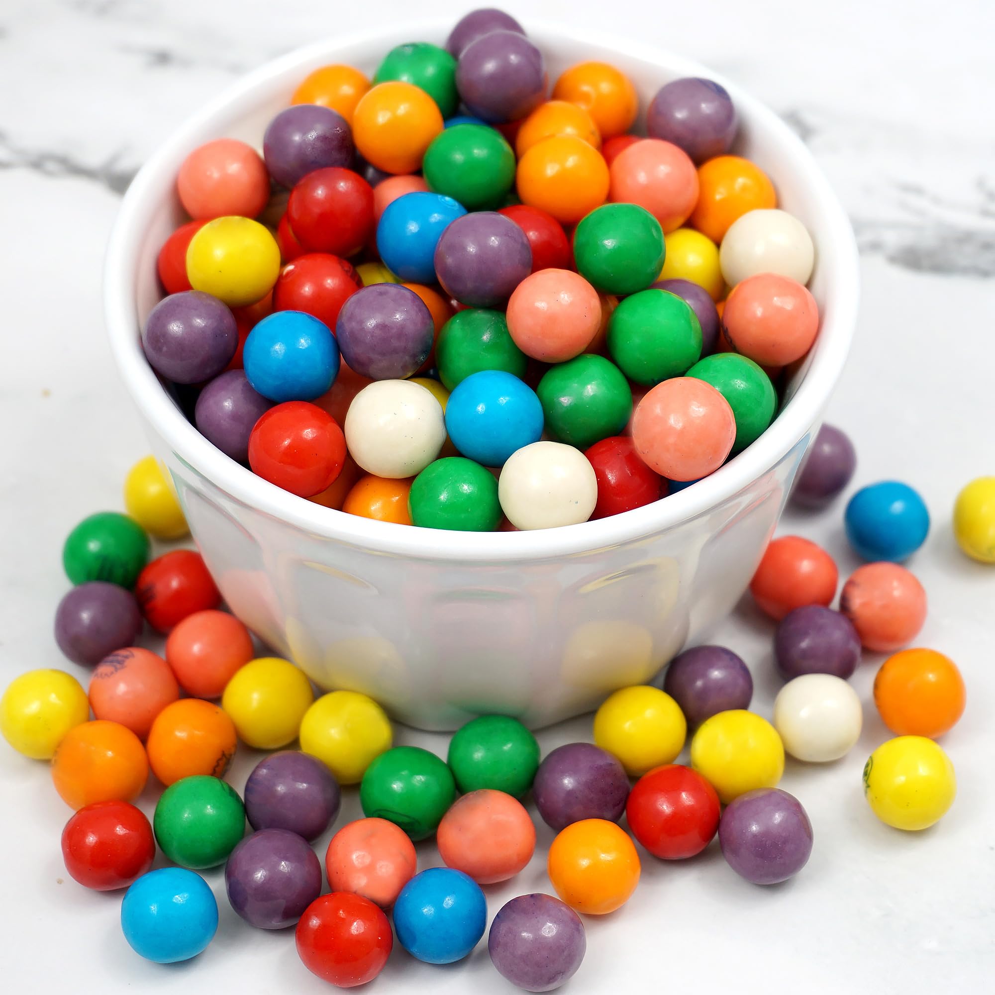 The Hampton Popcorn Company bubble gum balls, assorted fruit flavors for festive candy tables.
