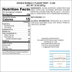 The Hampton Popcorn Company grape bubble gum piece ideal for tastings and quick snacks.