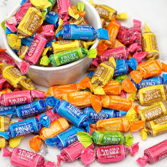 Close-up of Hampton Fruit Chews showing vibrant flavors and chewy texture.