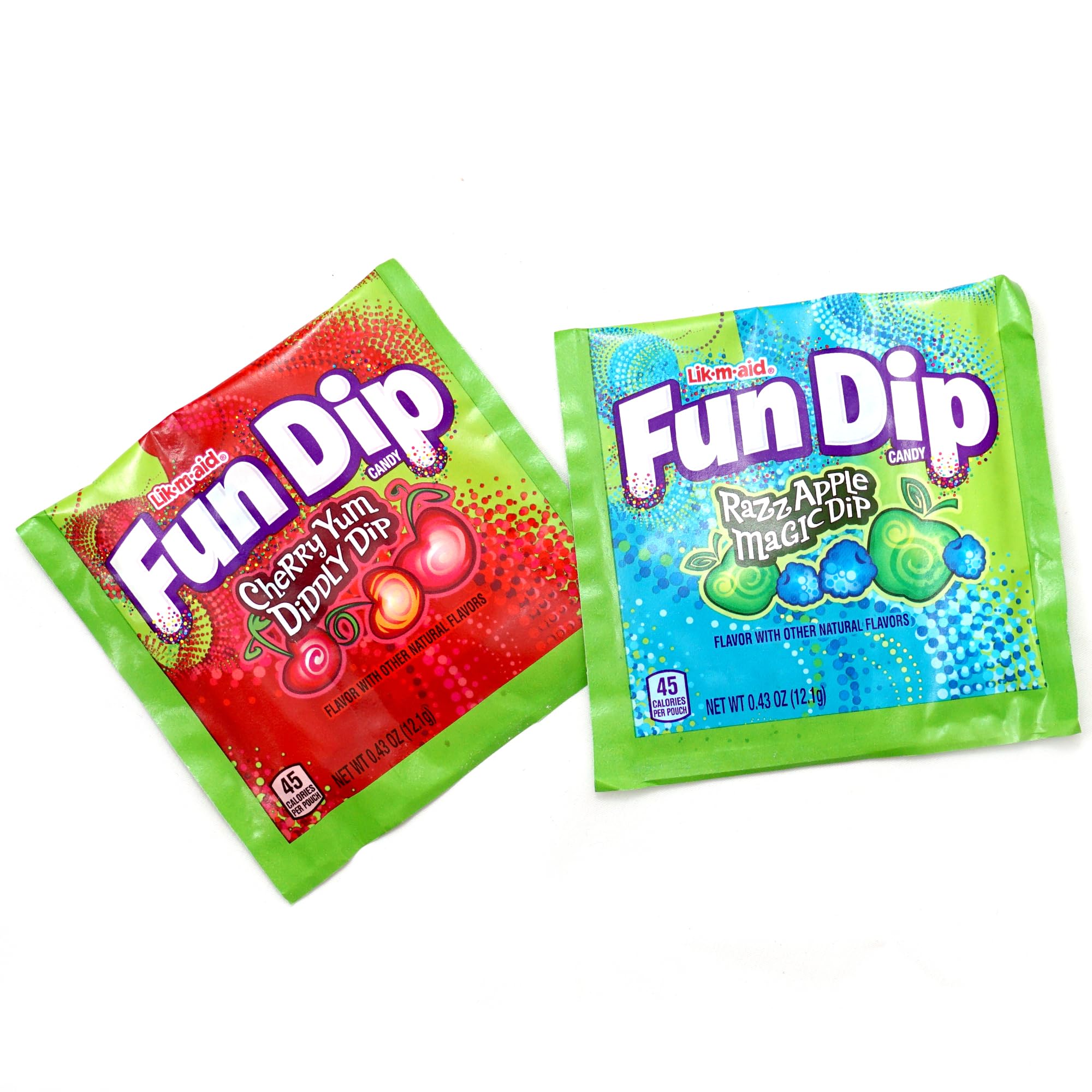 Lik-M-Aid Fun Dip blue raz packets offer bright flavor for festive gatherings.