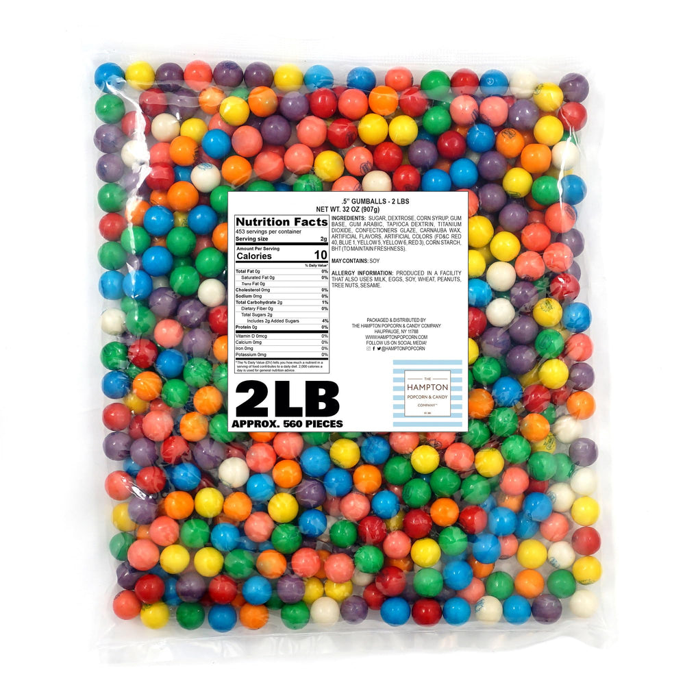 hampton popcorn company mini gumballs 0-5 inch bulk bag for easy dispenser refills