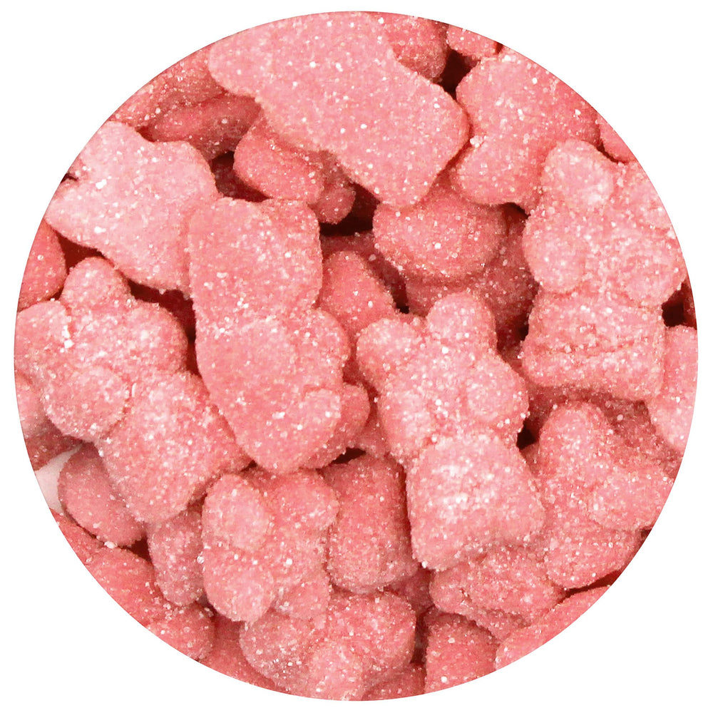 The Hampton Popcorn Company pink gummy bears bag—ideal party favors.