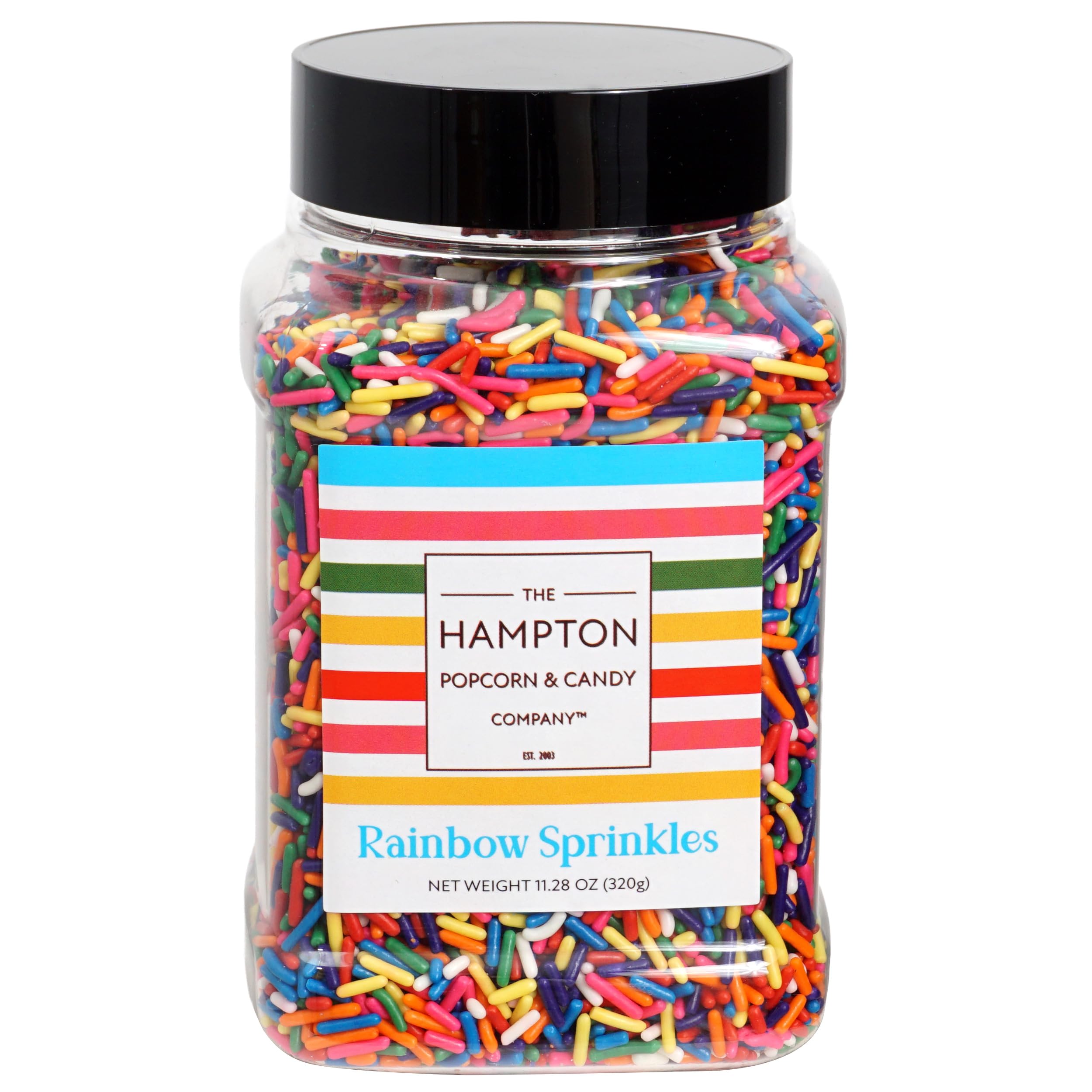 Rainbow sprinkles from The Hampton Rainbow Sprinkles fold into batter for a playful swirl.