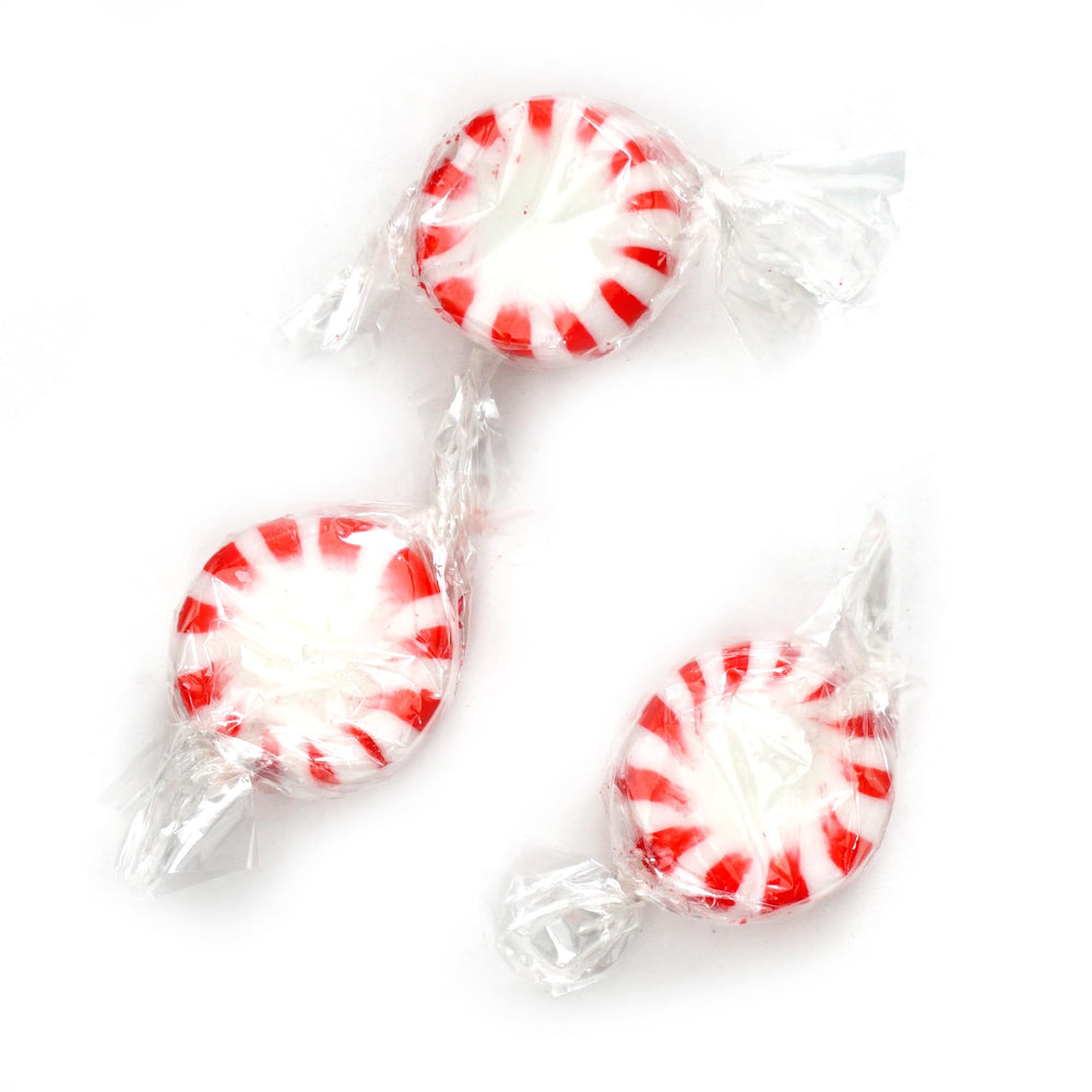 Individually wrapped Starlight Peppermint, convenient on-the-go snack from The Hampton Candy Company.