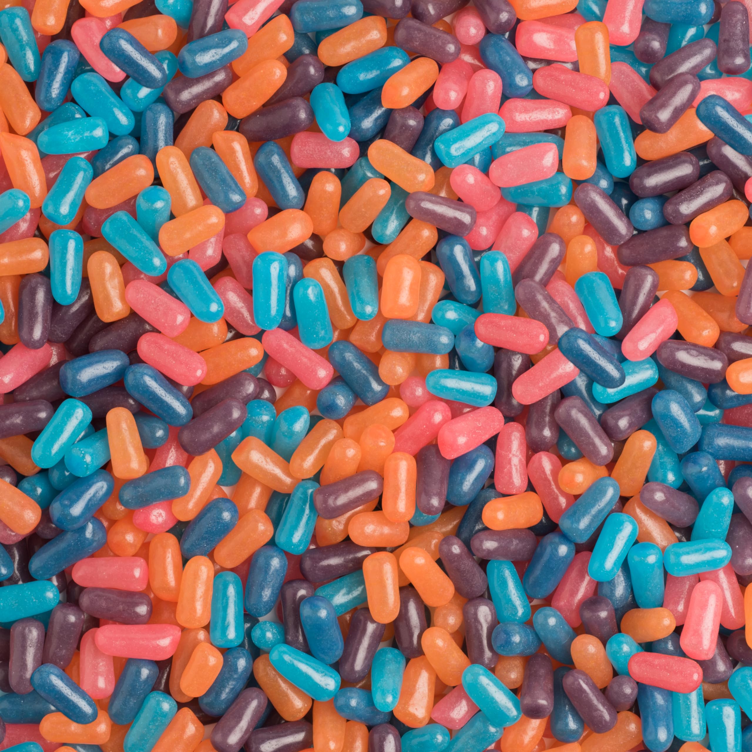 Mike and Ike Berry Blast flavor close-up highlighting berry and peach notes for flavorful snacking.