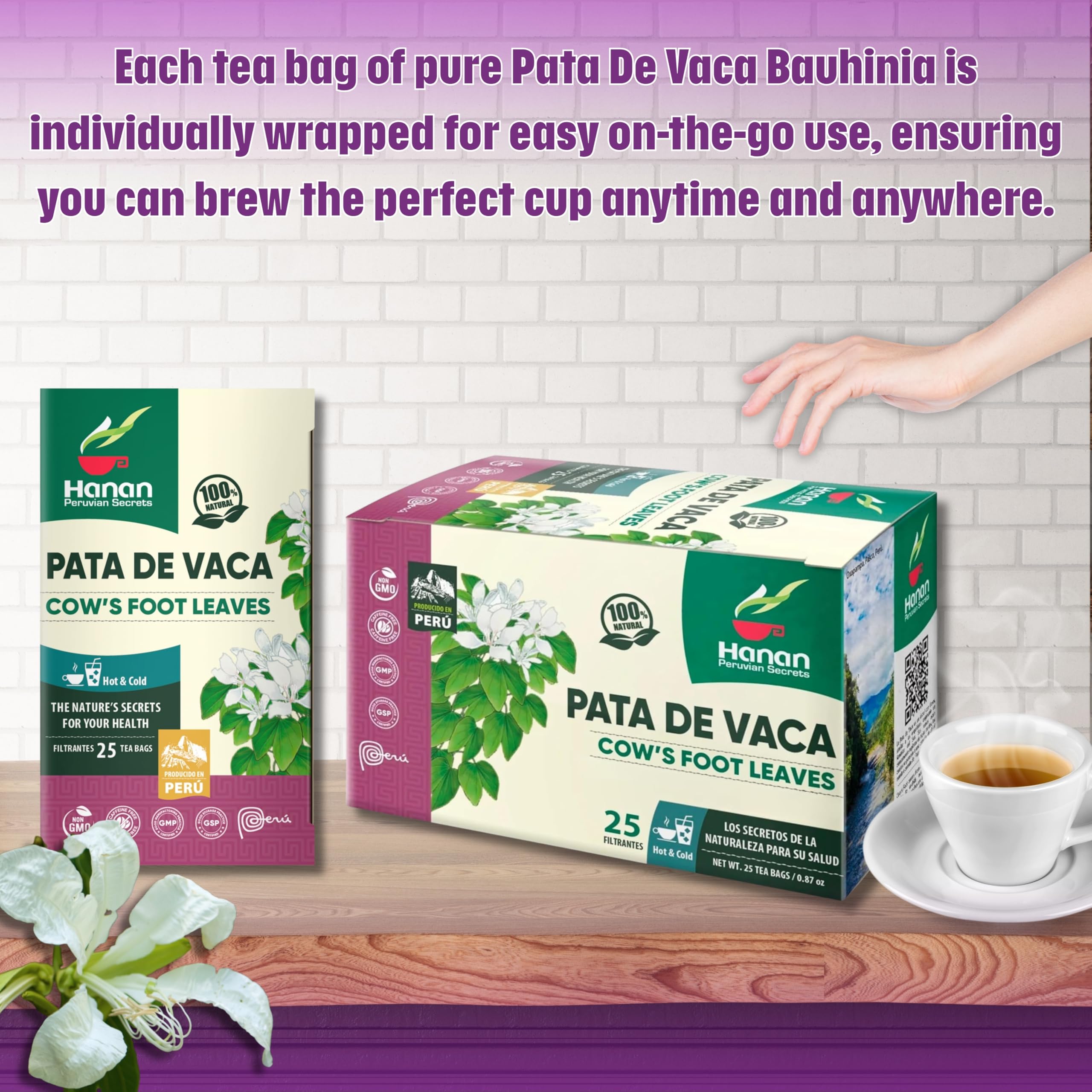 Hanan Bauhinia forficata leaves from Peru form the core of this blend.