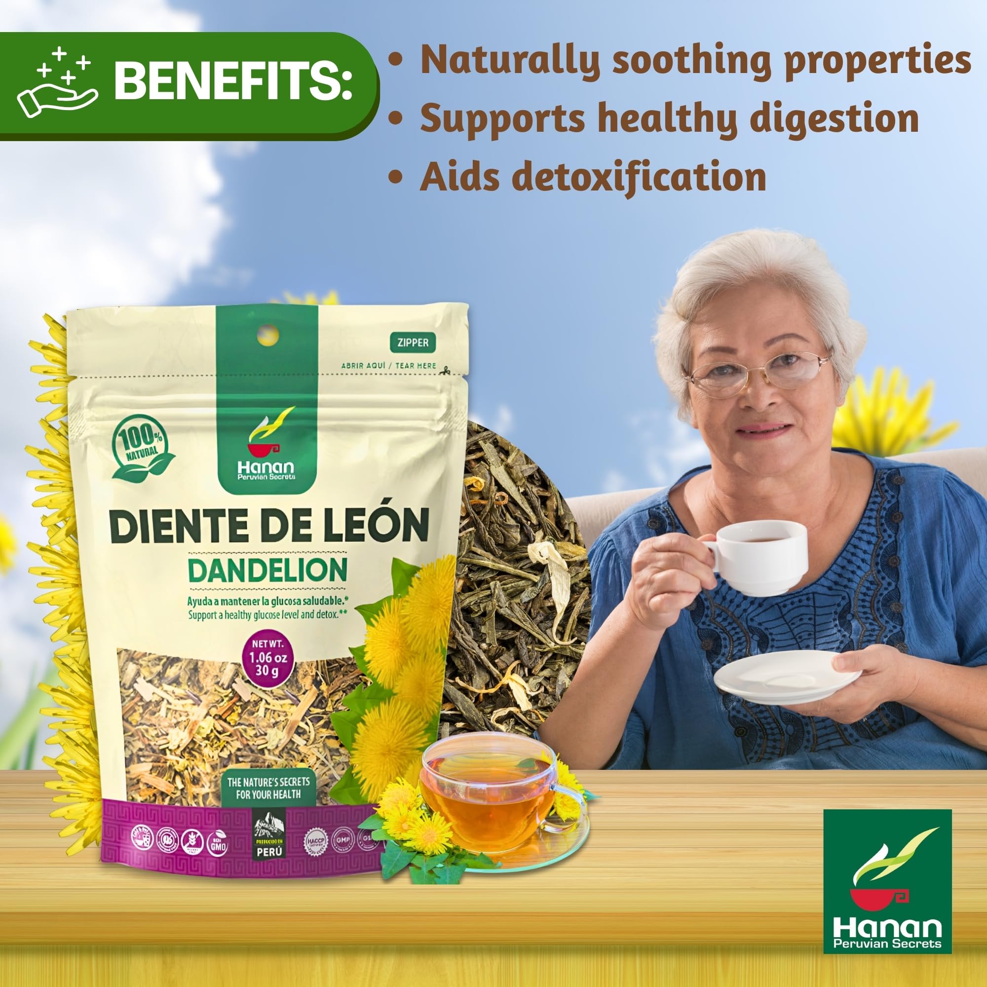 Hanan Dandelion Root Tea dried roots preserve natural scent for brew